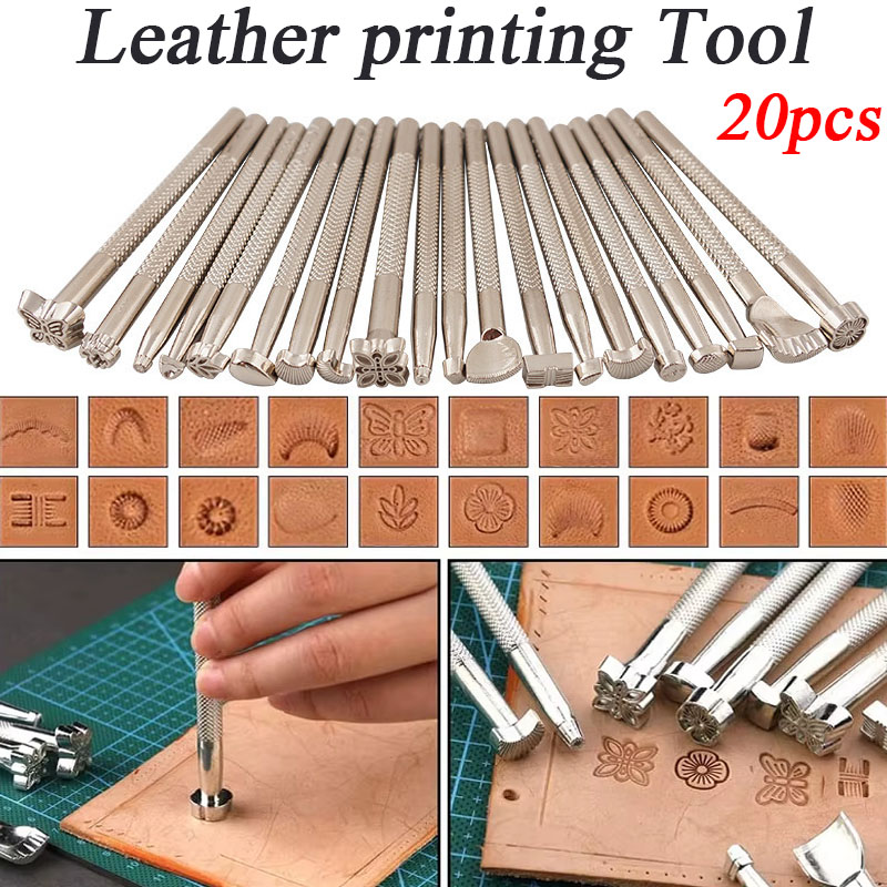 Leather Stamp Set - 20 szt. Zestaw narzędzi do rzeźbienia