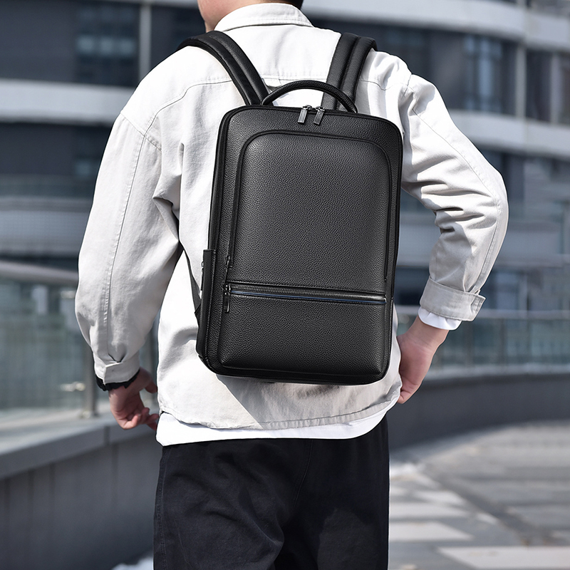 Leather Work Bag Men - Męski plecak ze skóry PU, ładowany