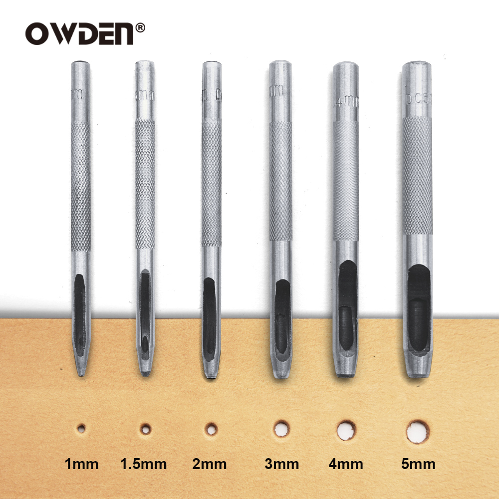 Leatherwork Punching Tool - 6 szt. Narzędzia do dziurkowania skóry