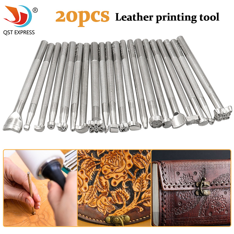 Leather Stamp Set - 20 sztuk zestaw narzędzi do drukowania