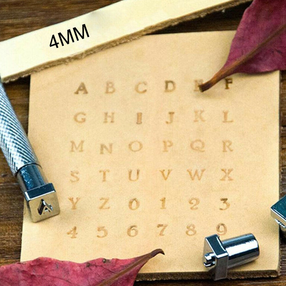Leather Stamp Set - Zestaw stempli z literami alfabetu i